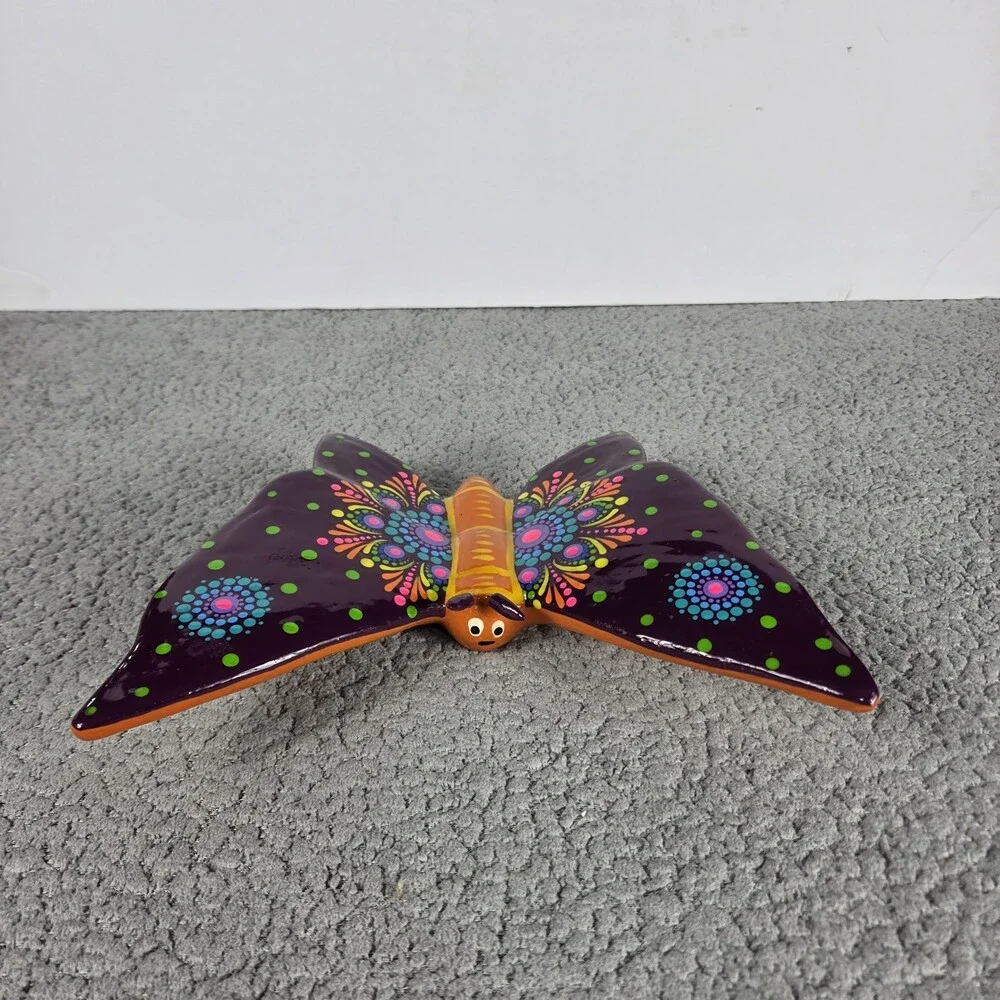 Clay Butterfly Mexican Handmade Art Wall Hanging 9